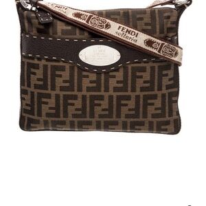 Fendi Brown and Dark Brown FF Jacquard Crossbody Bag